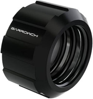 Barrow Multicolor Compression Fitting, Helm Edition, OD:16MM Rigid Tubing, G1/4 Thread, Nickel Plated Brass Body, Black Painted Aluminum Collar | FBYKNL-16