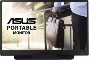 Asus ZenScreen MB165B 15.6'' HD Portable USB Monitor, 60Hz Refresh Rate, 10ms Response Time, 1366x768 Resolution, 16:9 Aspect Ratio, Narrow Bezel, Anti Glare Surface, Black | 90LM0703-B01170