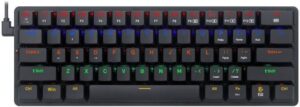 Redragon Elise Pro K615P-KBS Mechanical Keyboard, Blue Key Switches, Hot-Swappable, Tri-Mode Connectivity BT5/2.4GHz Dongle/USB-C Cable, English Layout, 1600mAh Battery, Black | K615P-KBS