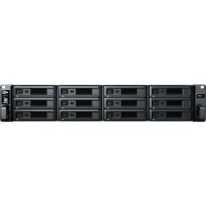 Synology Rack Station RS2421+ 12-Bay Diskless Network Attached Storage, 4-core 2.2 GHz Frequency, Rackmount 2U, 4 x Gigabit Ethernet Ports, Up to 1154 MB/s Sequential Write Speed | RS2421+