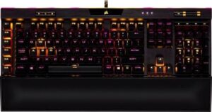 Corsair K95 RGB PLATINUM SE Mechanical Gaming Keyboard, Cherry MX Speed Red Linear, English-Arabic Layout, Black | CH-9127314-AR