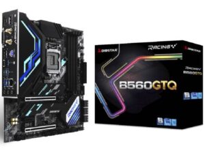 Biostar B560GTQ Racing Series MATX DDR4 Motherboard, Intel B560 Chipset, 10th/11th Gen LGA1200, Supports 2.5 GbE LAN / Wifi 6 Module, PCI-Express 4.0, SATA3, 3x M.2, USB 3.2 Gen2 | B560GTQ