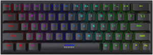 SEEKEN Keystrike Mechanical RGB Gaming Keyboard, 63 Key US ANSI Layout, Red Switches, Double-Shot ABS Keycaps, 26 Key Rollover Anti-Ghosting, 1.8m USB-C Cable, Black | SKS-GD