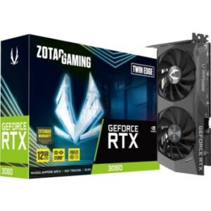 Zotac Gaming GeForce RTX 3060 Twin Edge 12GB GDDR6 Graphics Card, 192-bit 15 Gbps PCIE 4.0, IceStorm 2.0 Cooling, Active Fan Control, Freeze Fan Stop | ZT-A30600E-10M