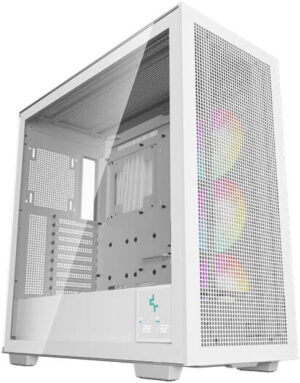 DeepCool Morpheus Full Tower ATX+ PC Case, Tempered Glass Side Panel, Up to 420mm Radiator, Real-time Digital Display, 1* 420mm ARGB Fan, 4* USB 3.0 / 1* USB Type-C, White | R-MORPHEUS-WHAPA1-G-1