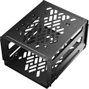 Fractal Design Type B Hard Drive Cage Kit, Design For Define 7 or Meshify 2, 3.5” / 2.5” Drive Tray Positions, Sturdy Four Point Tray Support, Captive Thumbscrews, Black | FD-A-CAGE-001