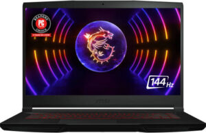 MSI Thin GF63 12U Gaming Laptop, 15.6" FHD 144Hz IPS Display, Intel Core i5-12450H, 8GB RAM, 512GB SSD, NVIDIA GeForce RTX 3050 4GB, ENG-ARB K/B, Windows 11 Home, Black | 9S7-16R821-1285