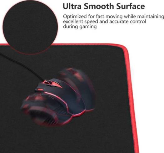 Large Gaming Mouse Pad Extended Mat Non-Slip Desk Pad Rubber Mice Pads Stitched Edges Long Mousepad 23.5x11.6" Red | X001AY8NYX - Image 2