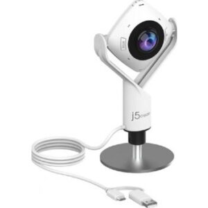 J5Create USB HD Webcam With 360° Rotation, Built-in Low Light Enhancement, Standard UVC/ UAC Protocol, Driver-Free, White | JVCU360S