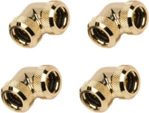 Barrow 14mm Multi-Link to Multi-Link Fitting, 90 Degree Angle, High Quality Nickel Plated Brass, 4-Pack, Gold | TR-TWT90K