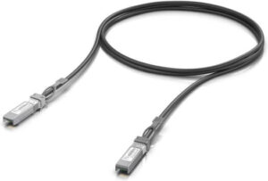 Ubiquiti UACC-DAC-SFP10-1M 10G Direct Attach Cable, SFP+ to SFP+ Interfaces, Passive EQ, Up to 10Gbps Data Rate, 1m Cable Length, Black | UACC-DAC-SFP10-1M