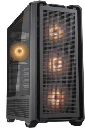 Cougar MX600 RGB ATX Full Tower Case, 4x ARGB Pre-Installed Fans, RGB Sync with M/B, 9x Max Number of Fans, Vertical GPU Support, Transparent Left Panel, Black | 3857C90.0001