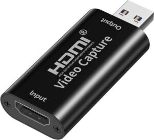 USB To HDMI Video Capture Adapter, For Gaming Live Streaming / Video Recorder / Broadcasting, Compatible with DSLR, PS4, Switch, Xbox, Black | HDMI-VID