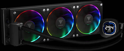 GAMDIAS Chione M4-360 Liquid Cooler, 2.1" LCD Display, ARGB Motherboard Sync, 2.37 mmH2O Air Pressure, 12V (Fan) / 5V (LED) Fan Voltage, 69.01 CFM Air Flow, Black | CHIONE M4-360 - Image 4