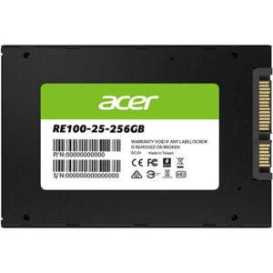 Acer RE100 2.5" SATA III 256GB Internal SSD, 3D TLC NAND, 562 MB/s Read Speed, 528 MB/s Write Speed, 140 TBW Write Resource, Black | BL.9BWWA.107