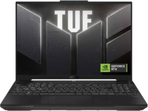 ASUS TUF Gaming F16 FX607VU Gaming Laptop, 16" WUXGA IPS 144Hz Display, Intel Core i7-13620H, 8GB RAM, 1TB SSD, GeForce RTX 4050 6GB Graphics, English-Arabic KB, Win11, Mecha Gray | 90NR0N06-M006W0