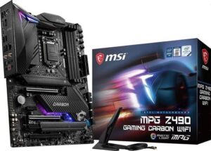 MSI MPG Z490 Gaming Carbon WiFi, ATX, LGA 1200 Socket, 10th Gen. Intel Core, DDR4, SLI/CF, Dual M.2 Slots, USB 3.2 Gen 2, Wi-Fi 6, DP/HDMI, Mystic Light RGB | 911-7C73-001