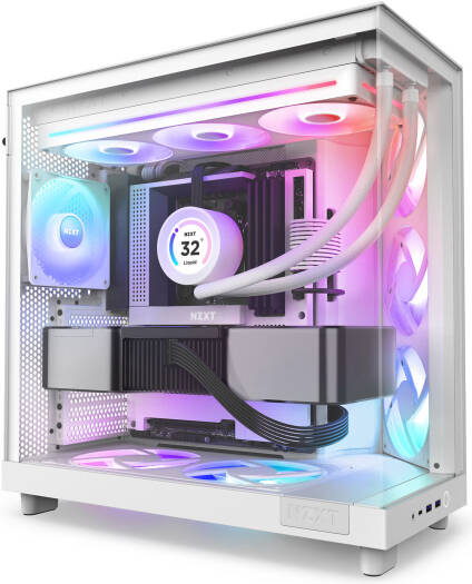 NZXT F360 RGB CORE 360mm RGB LED Single-Frame RGB Fan Unit, 120mm FDB Fans, Up to 2400 rpm Fan Speed, 75.12 CFM Airflow, PWM Fan Control, White | RF-U36HF-W1 - Image 11