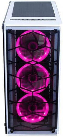 Redragon Wheeljack RGB Mid Tower Gaming Computer Case, 3x RGB Fan, Tempered Glass Front & Side Panels, Up to 240mm Radiator, Cable Management, Ventilation Flow, White | GC-606WH-3RGB - Image 2