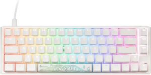 Ducky One 3 65% Mechanical Keyboard, Cherry RGB Red Mechanical Switch, Double Shot PBT, Hot-Swappable, Detachable USB-C, English Layout, Pure White | DKON2167ST-RUSPDPWWWSC1