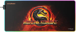 Cybeart Mortal Kombat Aurora Mouse Pad, Premium LED RGB Lighting, Micro-woven Cloth, Spill Proof Surface, Never Fray Edges W/ Reinforced Stitch, Esports Grade Never-Slip Base, XXL, Black | MRTLKMBTRR