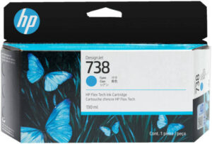HP 738 Cyan Design Jet Ink Cartridge, T850 T950, 130MLExceptional Print Quality, Versatile Applications, Convenient Standard Capacity, Cyan | 498N5A