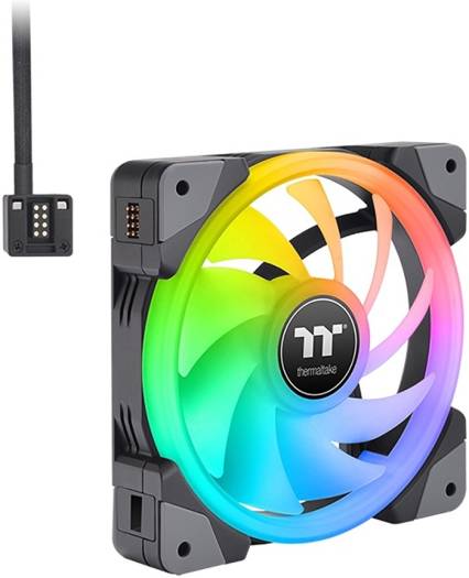 Thermaltake Swafan EX12 RGB PC Cooling TT Premium Edition Fan, 120mm Fans, 500~2000 RPM, Hydraulic Bearing, USB 2.0 connectors (9 Pin), 57.11 CFM Standard Airflow, Pack of 3, Black | CL-F143-PL12SW-A - Image 2