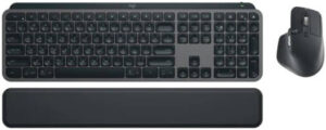 Logitech MX Keys S Combo Wireless Keyboard and Mouse, Palm Rest, Customizable Illumination, Fast Scrolling, Bluetooth, USB-C, for Windows, Linux, Chrome, Mac, ARA Layout, Graphite | 920-011616