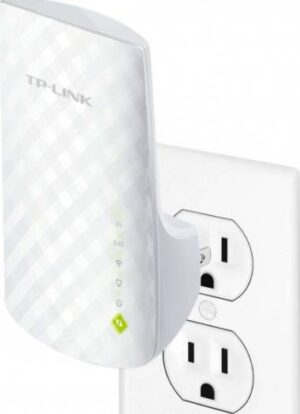 TP-Link AC750 Mesh Wi-Fi Range Extender, Dual-Band Connectivity, 2.4GHz & 5GHz Frequency, 3x Antenna, Up to 433Mbps Signal Rate, 1x Ethernet Port, White | RE200