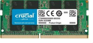 Crucial 16GB DDR4 SODIMM Memory Module, 3200MHz Clock Speed, 22-22-22 Timings, Unbuffered, 1.2V Memory Voltage, 22 CAS Latency | CB16GS3200