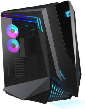 Gigabyte Aorus C700 Glass aRGB Full-Tower Computer Case, Tempered Glass Side Panel, Up to 420mm Radiator & 8x Fans Support, 5x Pre-Installed Fans, USB-C 3.1 Gen2/ USB 3.0 *4, Black | AC700G-ATX