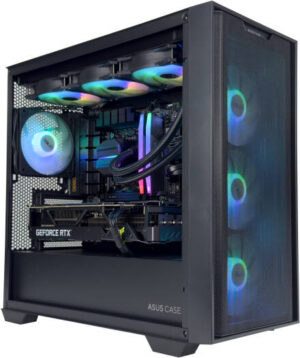 Asus Fury Gaming PC - AMD Ryzen 5 8500G 6 Cores 12 Threads, NVIDIA RTX 4060 8GB, 16GB DDR5 RAM 5600MHz, 1TB SSD Gen 4, 750W 80 PLUS PSU, 360mm Liquid Cooler, Wi-Fi + BT, Powered by ASUS