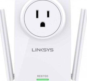 Linksys AC1200 Amplify Dual Band High-Power Wi-Fi Range Extender with Intelligent Spot Finder Technology and AC Pass Thru | RE6700