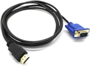 Data Line HDMI To VGA Audio Adapter Cable, Male-to-Male Connector Gender, 1.5m Length, HDMI Connectivity Technology, Black | WHD-8032-SBN