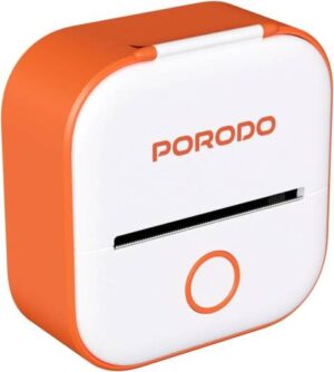 Porodo Lifestyle 50mm Thermal Printer, Scan & Printer, Inkless Printer, 1000mAh Battery Capacity, 1.5H Working Time, 203mm/s Printing Speed, App Compatible with iOS & Android - White
