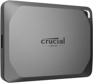 Crucial X9 Pro 4TB USB-C 3.2 Gen2 Portable SSD, Reads & Writes Up to 1050MB/s, Password Protection & 256-bit AES Encryption, Win, Mac, PC Compatible, IP55 Protection, Space Gray | CT4000X9PROSSD9