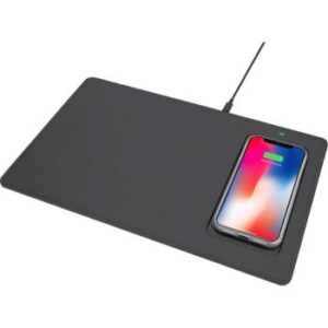 Powerology Fabric Qi Wireless Charging Mouse Pad 10W - Gray Herringbone | PFQMGH
