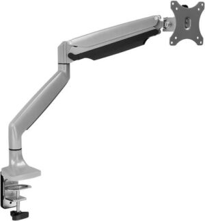 Single Monitor Arm Desk Mount, Gas Spring Monitor Arm, Full Motion Articulating Height Adjustable, Fits 13-34 Inch VESA Compatible Computer Screen, Clamp & Grommet Base