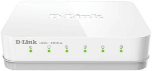 D-Link 5 Port Gigabit Desktop Switch, 5x1000Base-T Interface, Auto MDI/MDIX, 10Gbps Switching Capacity, White | DGS-1005A