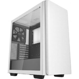 DeepCool CK500 Mid Tower Case, ABS+SPCC+Tempered Glass, 7 Expansion Slots, 380mm GPU Length Limit, Radiator Support Up to 360mm, 120mm Fan Size, White | R-CK500-WHNNE2-G-1
