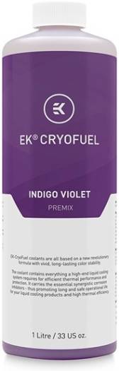 EK-CryoFuel Indigo Violet Coolant, Corrosion Protection, Low Electrical Conductivity, Wide material Compatibility, REACH Compliant, Premix 1000mL, Violet | 3831109810415