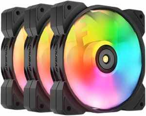 Cougar MHP120 PWM 120MM HDB Cooling ARGB Fan, With 5V-ARGB Header, 600-2000RPM Speed, 3 Pin ARGB Interface, Anti Vibration Damper, ARGB Motherboard Sync, 3 Pack | 3MMHP12A3.0001