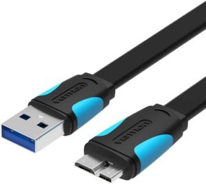 Vention USB3.0 A Male to Micro B Male Cable, Tinned-Copper Wire, High Speed Transmission, Support OTG, Compatible for Samsung NOTE3/S5 Better, 0.5 Meter, Black | VAS-A12-B050
