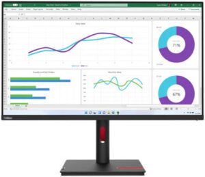 Lenovo ThinkVision T32h-30 Monitor, 32" IPS Display, QHD Resolution, 60Hz Refresh Rate, 4ms (Extreme Mode) Response Time, 1.07b Color Support, Anti-Glare Features, Black | 63D3GAT1EU