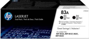 HP 83A Original Laser Toner Cartridge for LaserJet Pro M201/M125/M127/M225 Series Printer, 1500 Page Yield Per Cartridge, 2 Pack - Black | CF283AD