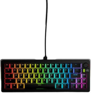 Glorious GMMK 3 Prebuilt Mechanical Gaming Keyboard, Size 65%, Hot swappable Switches, RGB Backlighting, Fox Mechanical Switches, Modular Design, Arabic Layout, Black | GMMK3-65-FOX-W-B-AR