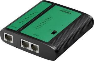 UGREEN NW167 Network & Telephone Cable Tester, x1 8P8C RJ45 & x1 6P6C RJ12 Output, 1x 8P8C RJ45 & x1 6P6C RJ12 Input, Indicator Light, BNC Coaxial Cable Test Ethernet, Black | 10950