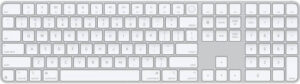 Apple Magic Keyboard, Touch ID Sensor and Numeric Keypad, USB-C, Pairs Automatically with Mac, Wireless and Rechargeable, White Keys | MXK73LL/A