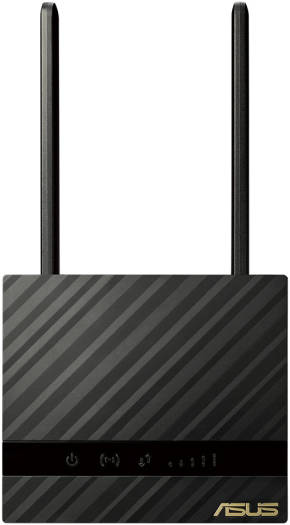 ASUS 4G-N16 Wireless-N300 LTE Modem Router, 2.4 GHz Single-Band, Up to 300 Mbps Speed, 5.3X Faster 4G LTE Speed, 2x Detachable Antennas, Gigabit ETH, Sim Card Slot, Black | 90IG07E0-MO3H00