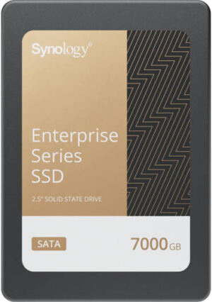 Synology Enterprise Series SATA III 2.5" Internal SSD, 7TB Capacity, Up to 500 MB/s Sequential Write & 530 MB/s Sequential Read Speed, Power Loss Protection, 11,460 TBW, Black | SAT5210-7000G